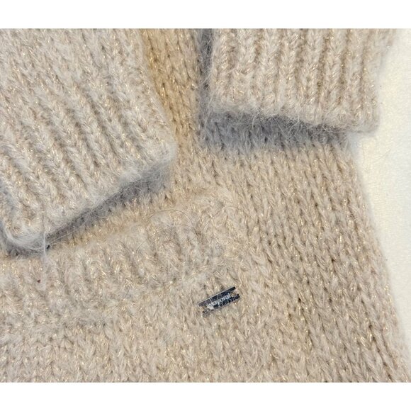 Size 10 Girls Mayoral Cream Long Wool Blend Hooded Cardigan Sweater Coat - Picture 7 of 12